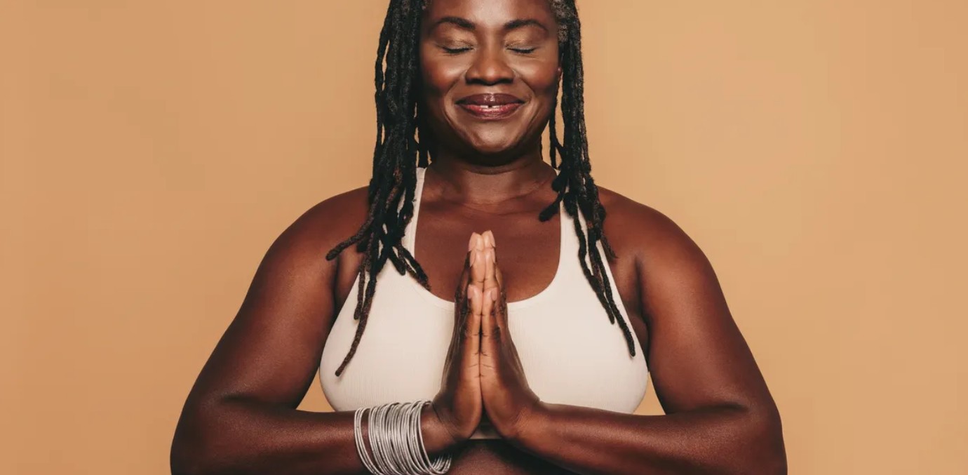 A person meditating