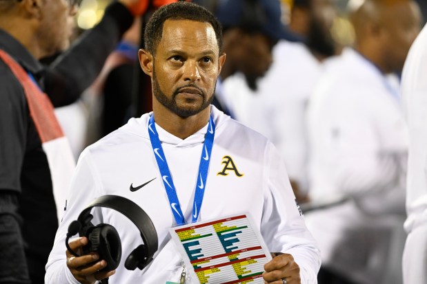 St. Thomas Aquinas Head Coach Roger Harriott has led the Raiders to 7 straight state championships and 10 in the last 12 years.. (Michele Eve Sandberg/Contributor)
