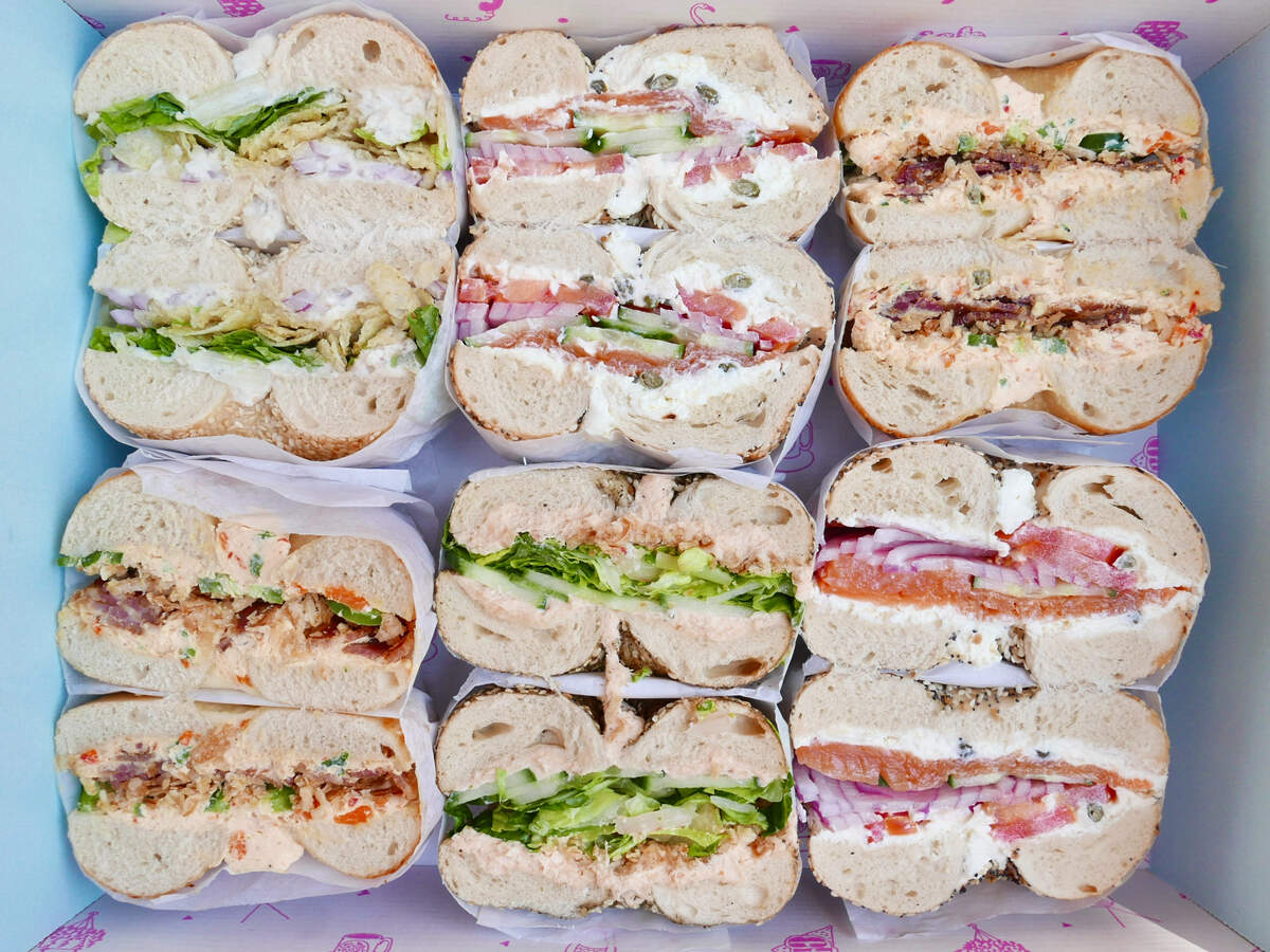 The sandwich box from Call Your Mother, a bagel shop opening in Coral Gables.