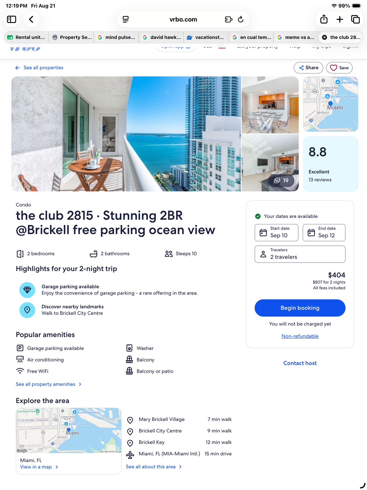A recent VRBO listing by The Club board treasurer Suad Yidios. The listing appears after the city of Miami, in an Aug. 11 letter, ordered all illegal short-term rentals at The Club to ‘cease immediately.’ The city says the short-term rentals violate local and state laws.