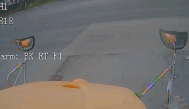 gif of a head-on collision with a school bus