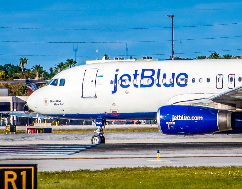 JetBlue waiting to take off from Miami International Airport