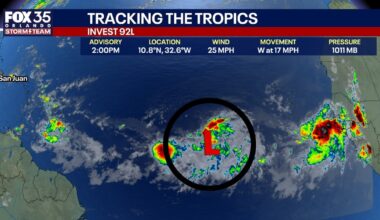 National Hurricane Center tracking Invest 92L in the Atlantic