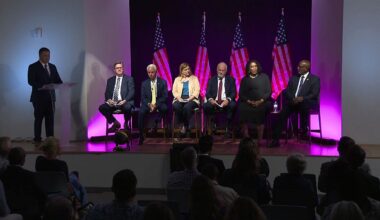 Candidates running in St. Petersburg's Mayoral Race: (Left to Right) Former Shore Acres Civic Association president Kevin Batdorf, former Congressman Charlie Crist, City Councilwoman Brandi Gabbard, former Fire Chief Jim Large, former St. Pete NAACP branch president Maria Scruggs and Current Mayor Ken Welch. (Spectrum News)