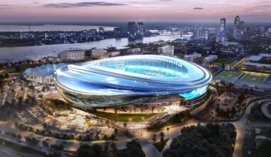 An illustration shows the Jacksonville Jaguars' "Stadium of the Future."