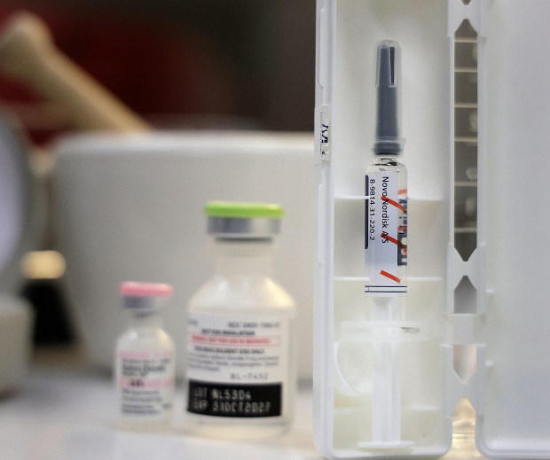 Examples of manufactured peptides seen at Nova Southeastern University pharmacy in Davie on Friday, August 21, 2026. (Carline Jean/South Florida Sun Sentinel)