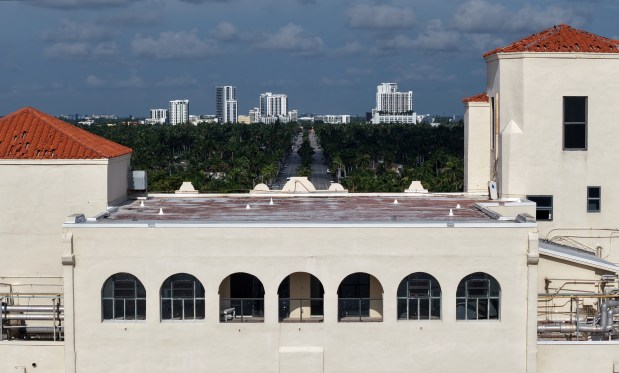 Downtown Hollywood's skyline can be seen in the distance miles from the Hollywood Beach Resort on Friday. Hollywood is on the verge of approving taller building height caps on the barrier island. (Amy Beth Bennett/South Florida Sun Sentinel)