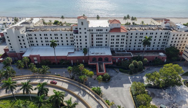 The Hollywood Beach Resort, shown on Friday, would be split into one of six development precincts under a plan awaiting approval in Hollywood. The proposed height cap for this site: 340 feet, with an option to go to 490 feet. (Amy Beth Bennett/South Florida Sun Sentinel)