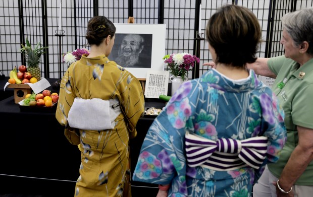 People enjoy the Morikami Museum and Japanese Gardens in Delray Beach on Saturday, Aug. 16, 2025, during the annual Obon Weekend. The two-day event offers cultural experiences, performances, workshops and other activities. (Mike Stocker/South Florida Sun Sentinel)