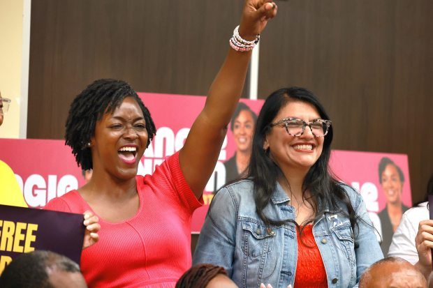 U.S. Senate candidate Angie Nixon and U.S. Rep. Rashida Tlaib rally grassroots volunteers in Miramar on Friday, Aug. 16, 2026. (Carline Jean/South Florida Sun Sentinel)