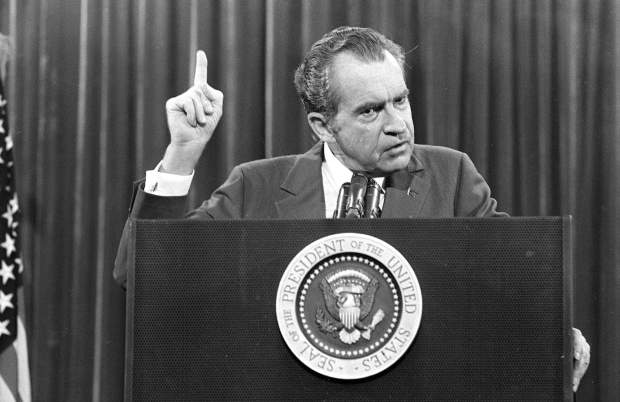 One of the most famous quotes in U.S. presidential history took place at Disney's Contemporary Resort at Walt Disney World in 1973. President Richard Nixon told the Associated Press Managing Editors at their annual meeting, "I am not a crook." Nixon resigned the next year. (The Associated Press file)