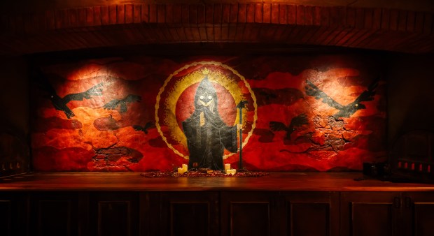 Artwork behind the counter during a preview of Six Ravens at Disney Springs, on Wednesday, July 15, 2026. (Ricardo Ramirez Buxeda/Orlando Sentinel)