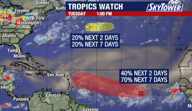 Tropical wave's chances for development increase in Atlantic