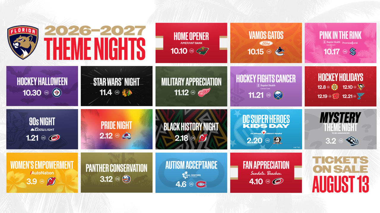 Florida Panthers Announce 2026-27 Theme Nights