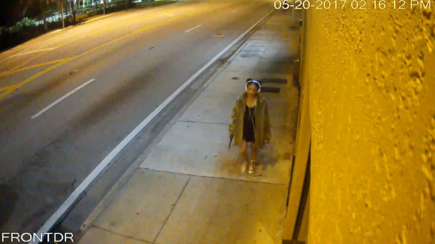 Security video shows Sophie Reeder walking down Davie Boulevard