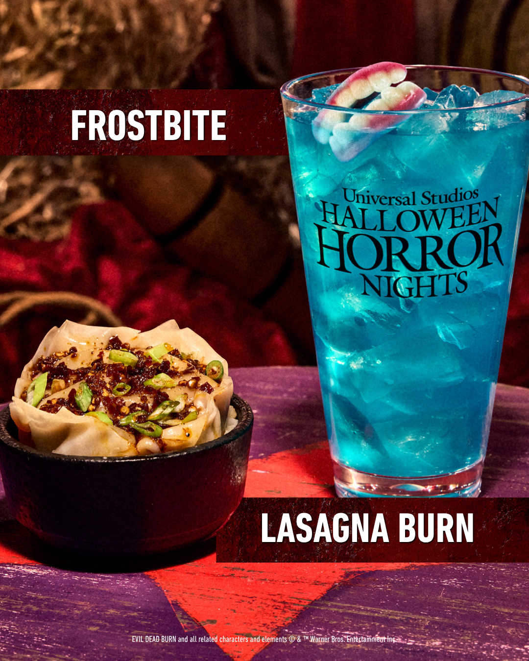 Different food items available at Halloween Horror Nights in Orlando