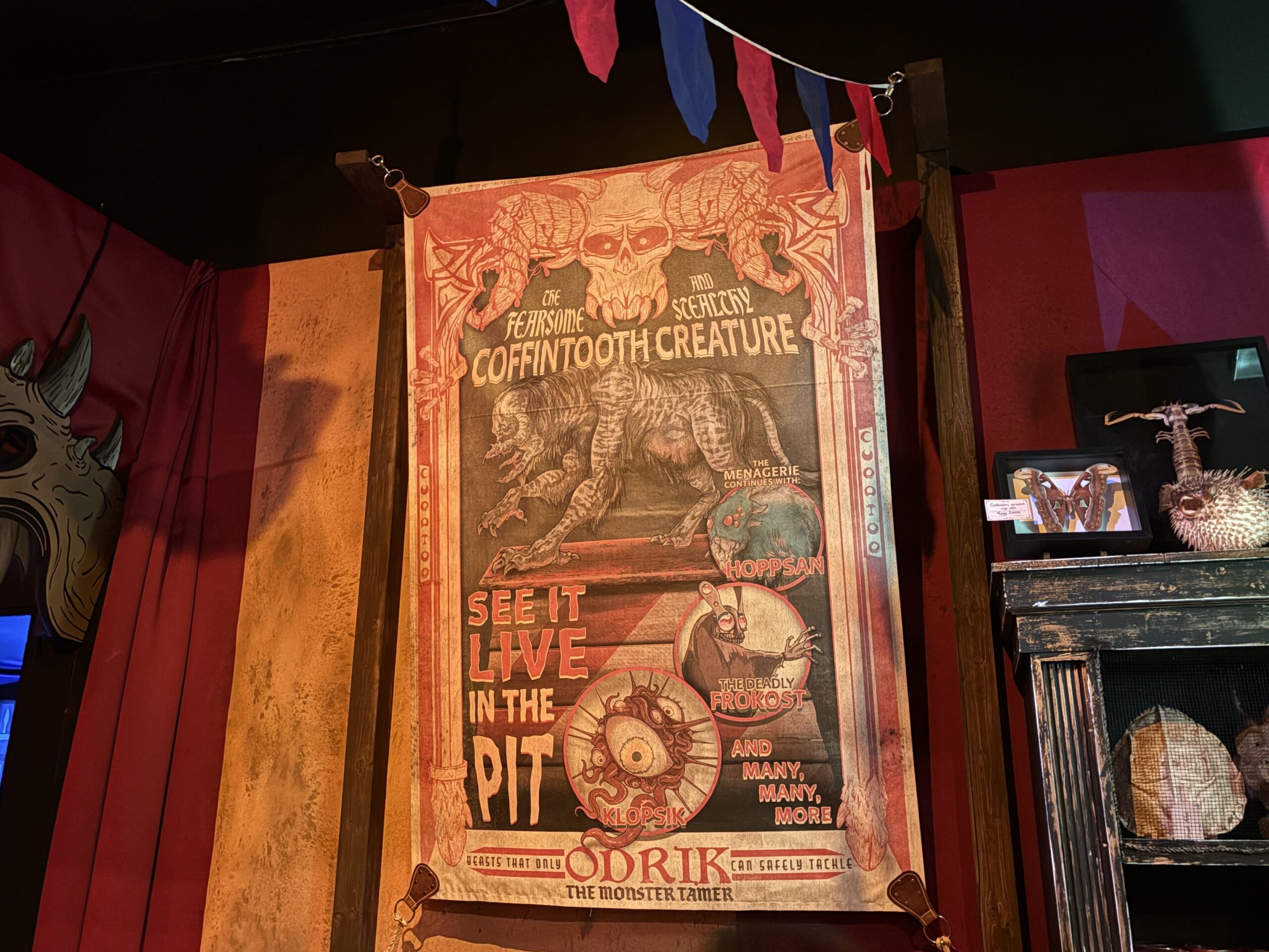 The Halloween Horror Nights 35 Tribute Store opened on August 25, providing a themed experience for purchasing event merchandise. The store is located next to Revenge of the Mummy and will be open all day to all guests, not just during HHN events.