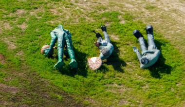 The old Monsters Cafe statues are lying on the ground in this area, indicating they could be used in the mysterious expansion.