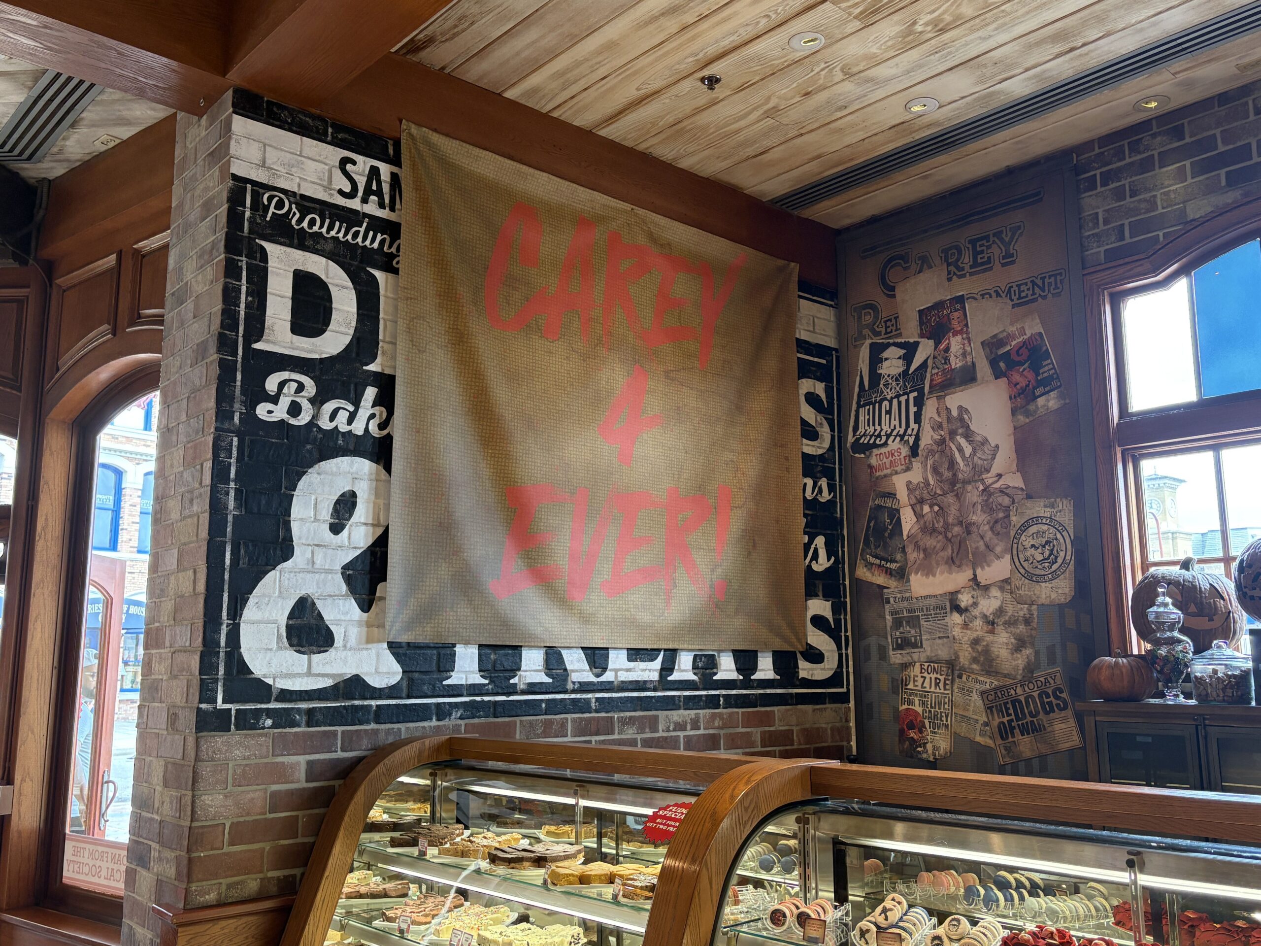 The San Francisco Candy Factory at Universal Studios Florida has been transformed into the Carey Candy Company for Halloween Horror Nights, now offering themed candy and confections inspired by the event.
