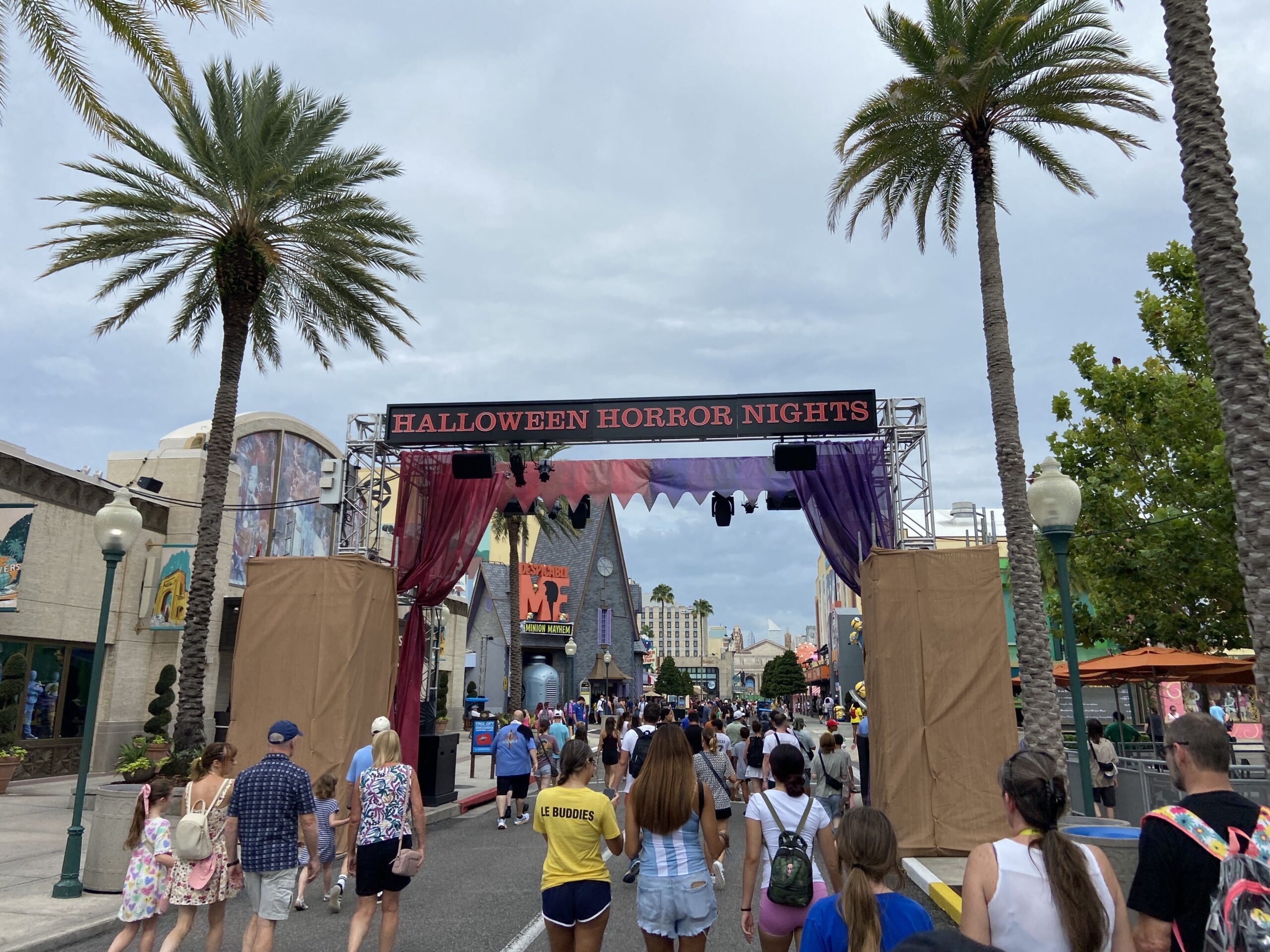 Crews installed more scare zone props at Universal Studios Florida this weekend as Halloween Horror Nights 35 gets closer. This year's scare zones are Infernal Carnival of Nightmares, Downtown Clowntown, Sideshow of Decay, and FORTNITEMARES.