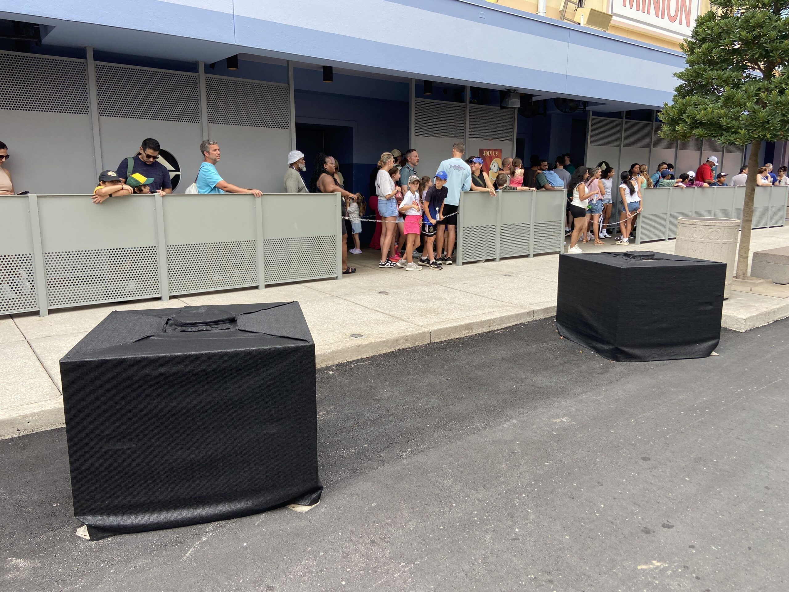 Crews installed more scare zone props at Universal Studios Florida this weekend as Halloween Horror Nights 35 gets closer. This year's scare zones are Infernal Carnival of Nightmares, Downtown Clowntown, Sideshow of Decay, and FORTNITEMARES.