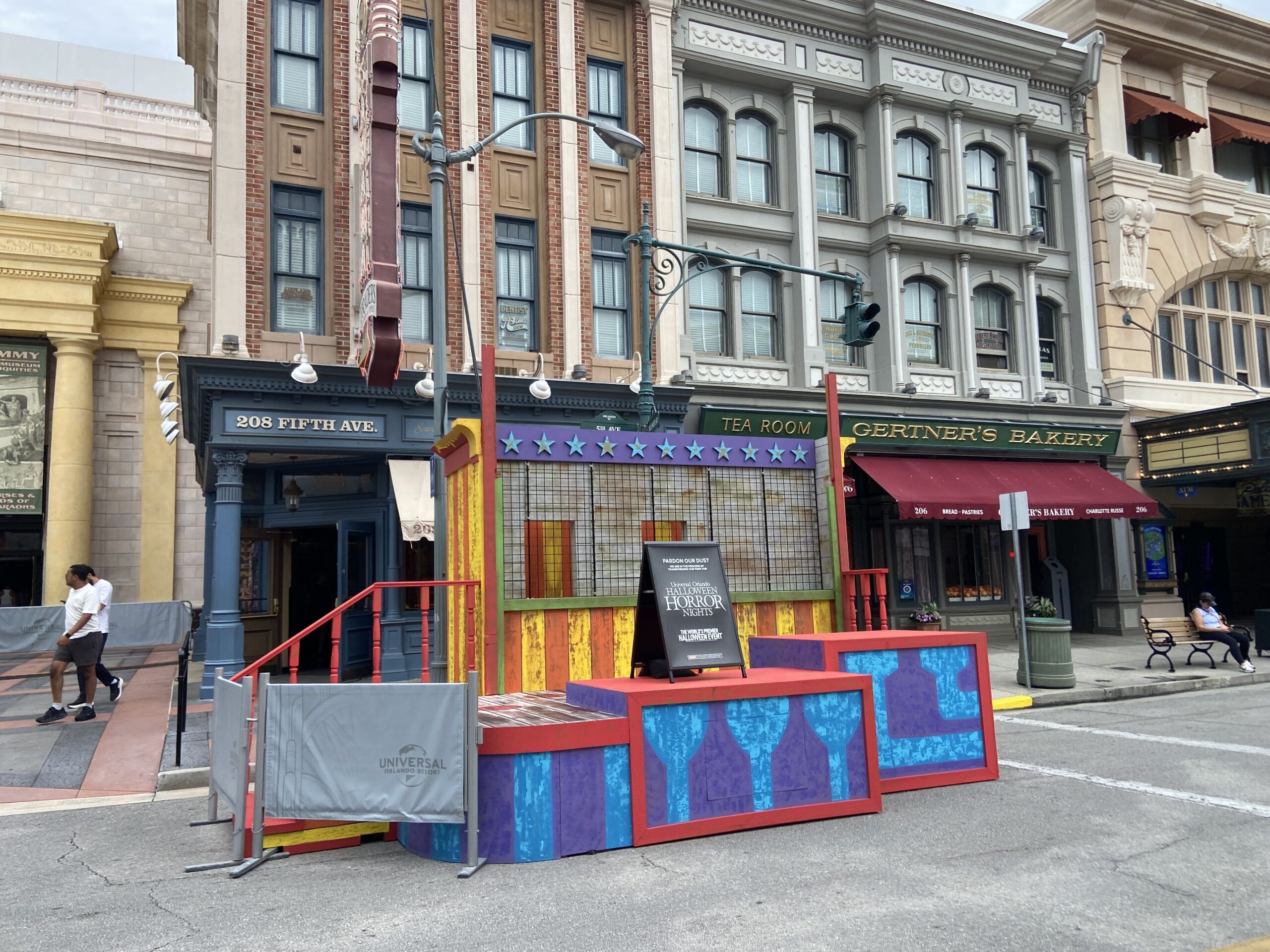 Crews installed more scare zone props at Universal Studios Florida this weekend as Halloween Horror Nights 35 gets closer. This year's scare zones are Infernal Carnival of Nightmares, Downtown Clowntown, Sideshow of Decay, and FORTNITEMARES.