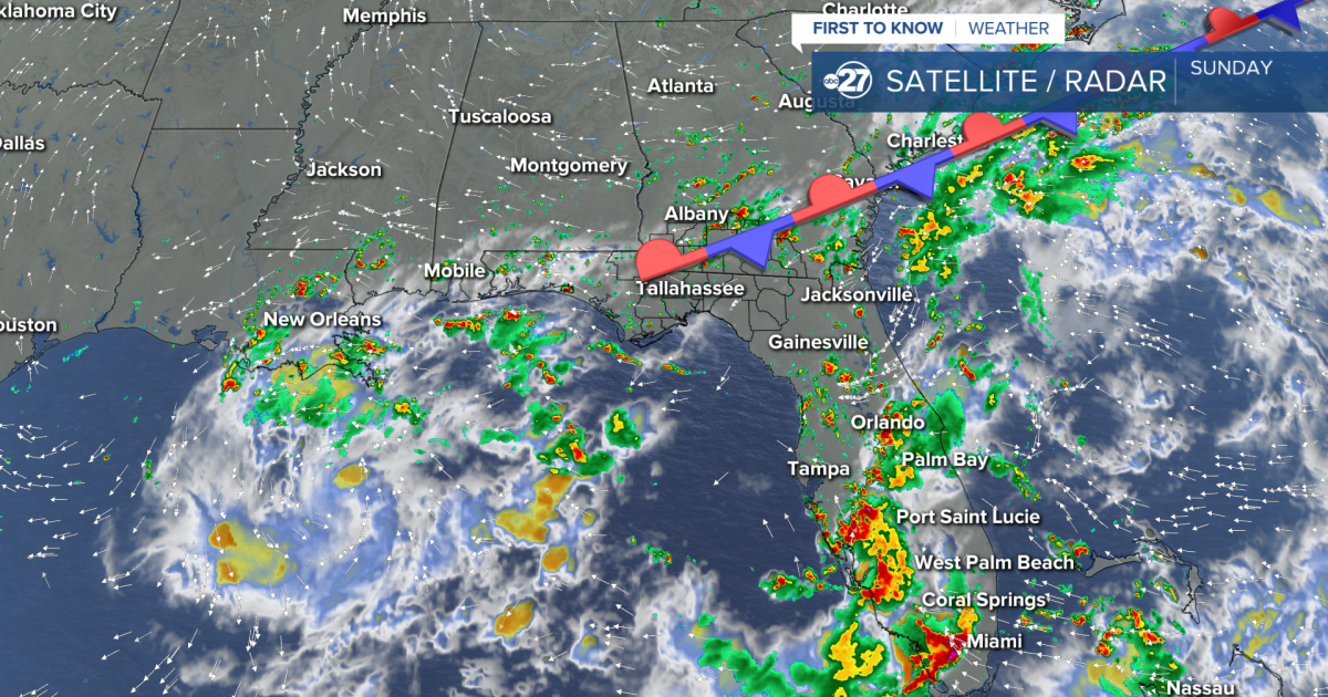 Stalled front slowly breaking