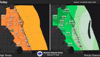 Central Florida rain chances increase Sunday while heat index may pass 100 – Orlando Sentinel