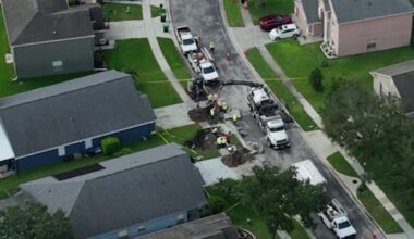 Large hole opens in Orange County neighborhood, forcing families from homes