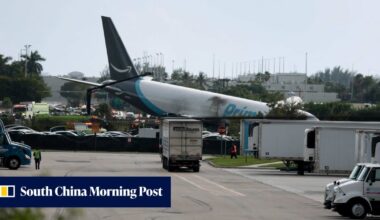 Amazon cargo plane crashes, bursts into flames at Miami airport after overshooting runway