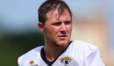 Aug 2, 2026; Jacksonville, FL, USA; Jacksonville Jaguars linebacker Branson Combs (50) participates in training camp at Miller Electric Center. Mandatory Credit: Nathan Ray Seebeck-Imagn Images