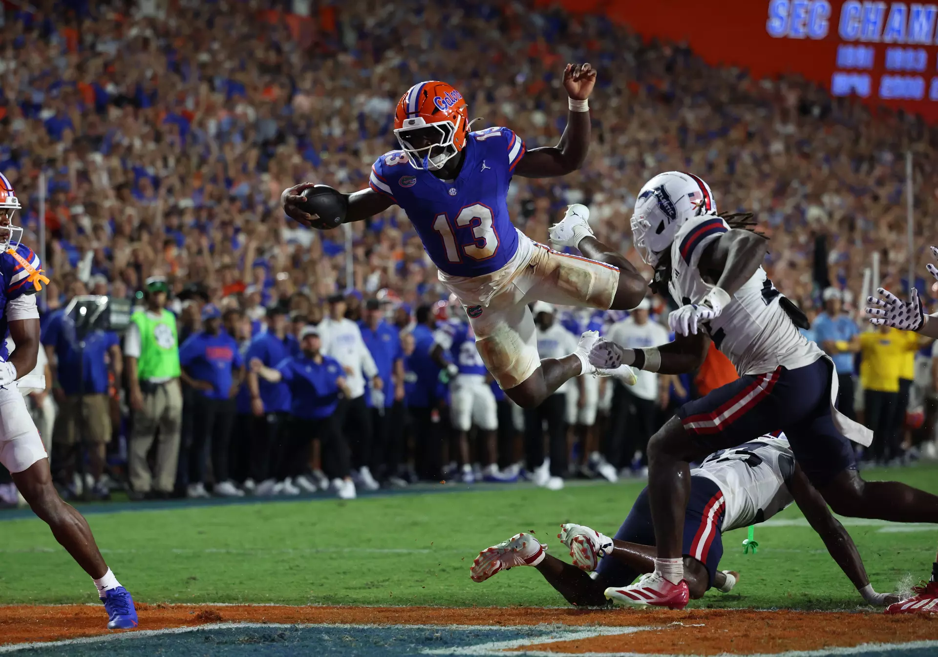 Florida running back Jadan Baugh during the Gators' game against the Florida Atlantic Owls on Saturday, September 5, 2026 at Ben Hill Griffin Stadium in Gainesville, Fla. / UAA Communications photo by Gabriella Childers
