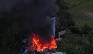 Fire engulfs homeless camp on Fourth Way in North Fort Myers