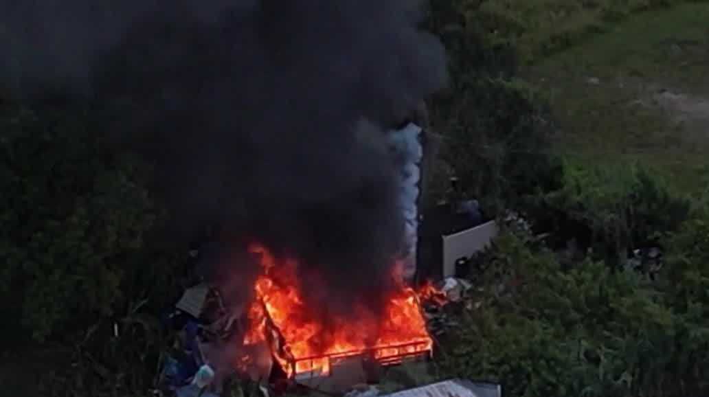 Fire engulfs homeless camp on Fourth Way in North Fort Myers