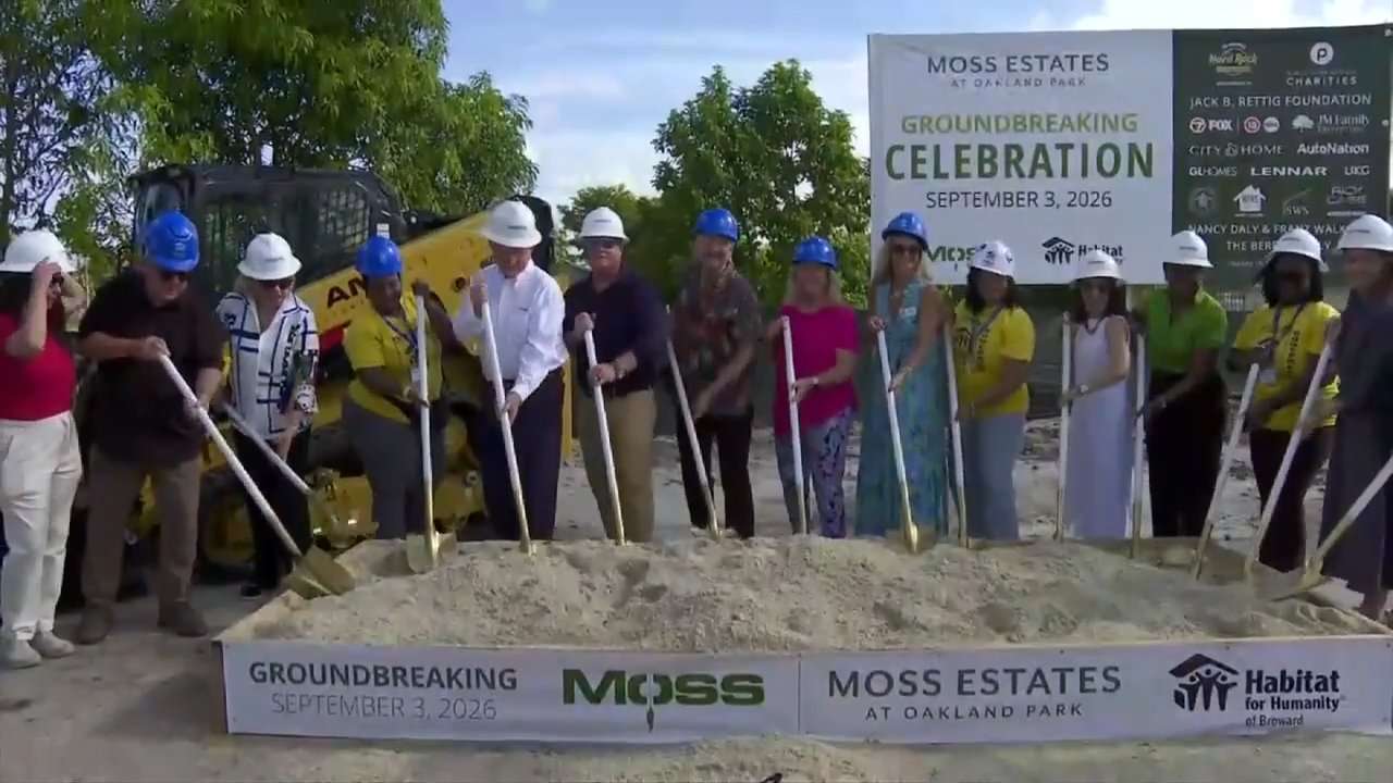 10 families celebrate groundbreaking of new Habitat for Humanity of Broward homes in Oakland Park - WSVN 7News | Miami News, Weather, Sports