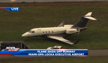 Plane lands, skids off runway at Miami-Opa Locka Executive Airport; no injuries reported - WSVN 7News | Miami News, Weather, Sports