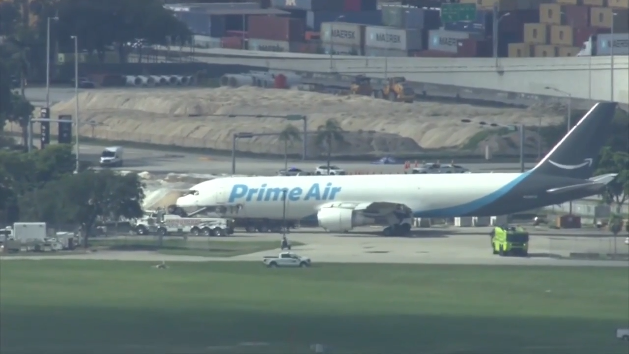 Amazon cargo plane wreckage taken to ‘Cargo City’ after removal from crash site near MIA - WSVN 7News | Miami News, Weather, Sports
