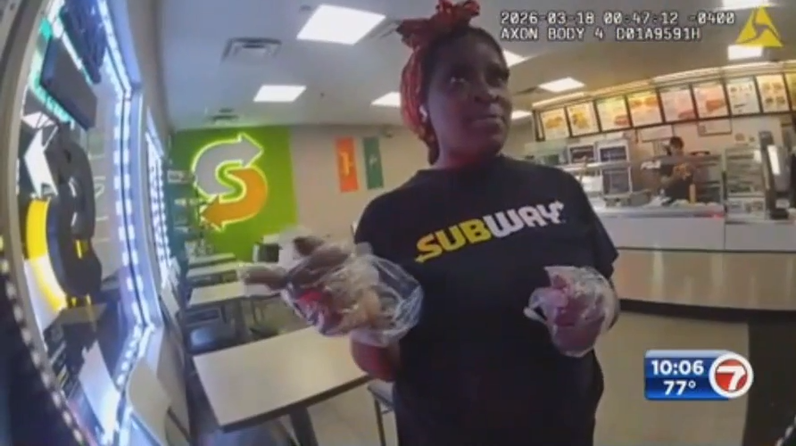 Bodycam video shows Miami Beach officers arresting armed Subway employee who made threats over parking spot - WSVN 7News | Miami News, Weather, Sports