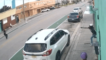 Surveillance video captured a shootout in Miami's Liberty City neighborhood on Sept. 27, 2026.