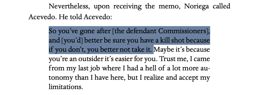 Excerpt from a recent appeals court opinion on Art Acevedo's whistleblower lawsuit.