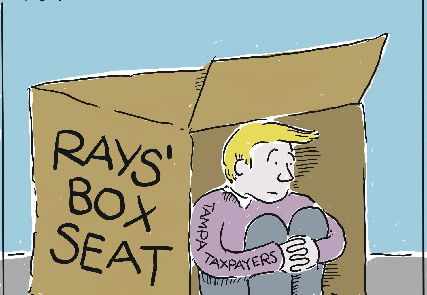 Rays Hell political cartoon by Bob Whitmore WMNF Tampa Bay Rays stadium