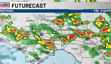 Rain likely this afternoon, more chances for showers through the holiday weekend for Tallahassee, the Big Bend and South Georgia