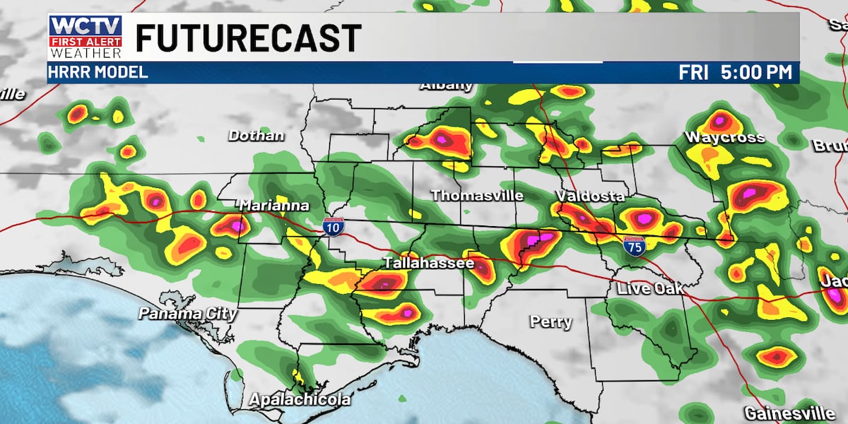 Rain likely this afternoon, more chances for showers through the holiday weekend for Tallahassee, the Big Bend and South Georgia
