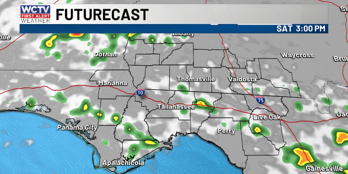 Rain likely this afternoon, more chances for showers through the holiday weekend for Tallahassee, the Big Bend and South Georgia