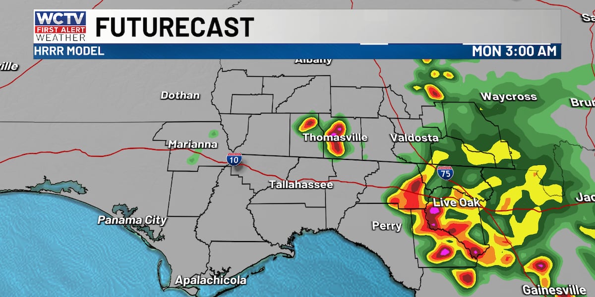 Hot Sunday, strong storms possible this evening for Tallahassee, the Big Bend and South Georgia