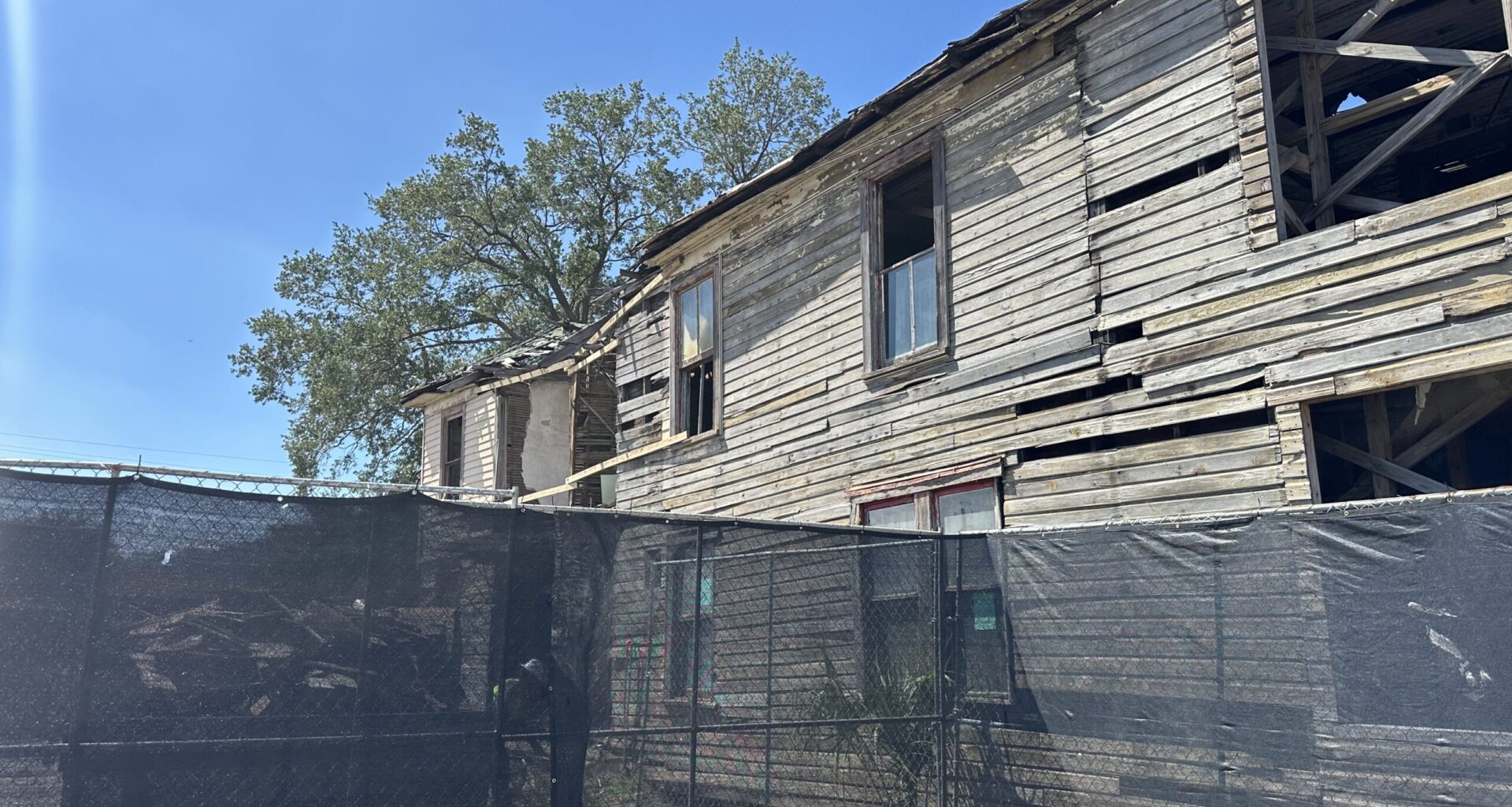 The deteriorating facade of the Historic Jackson House in Tampa