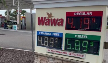 Florida gas prices stay near $4 as record diesel costs fuel inflation concerns