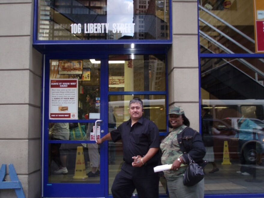 Chuck Diaz pictured years later with Safety Officer Deborah Daris.