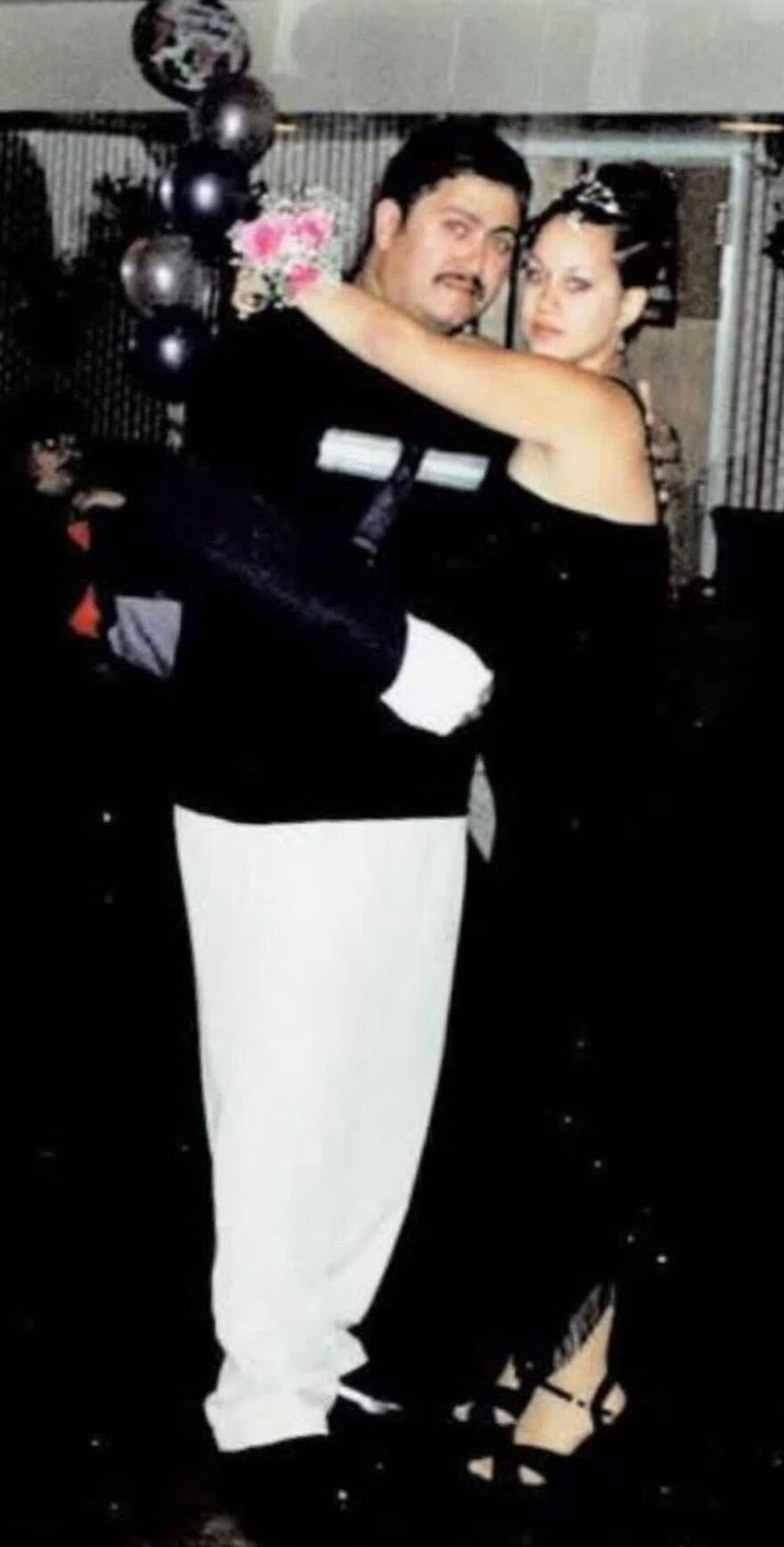 Chuck Diaz dances with daughter at her Sweet Sixteen birthday party, his right arm in a cast.