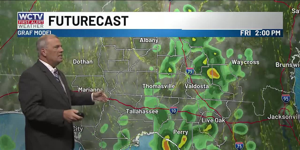 Showers wind down this evening, more tomorrow for Tallahassee, the Big Bend and South Georgia